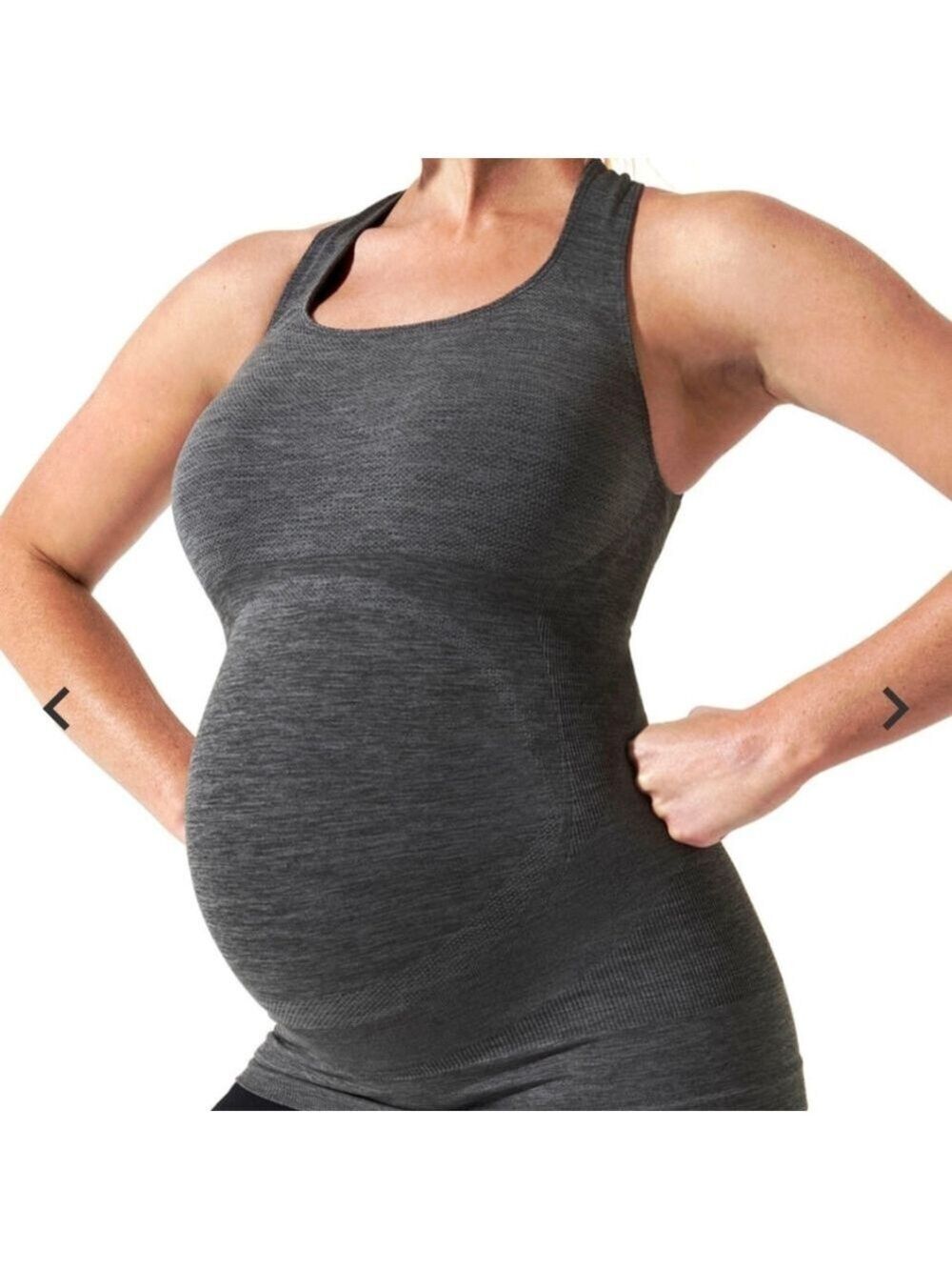 Blanqi Maternity Gray Support Crossback Tank Size Small